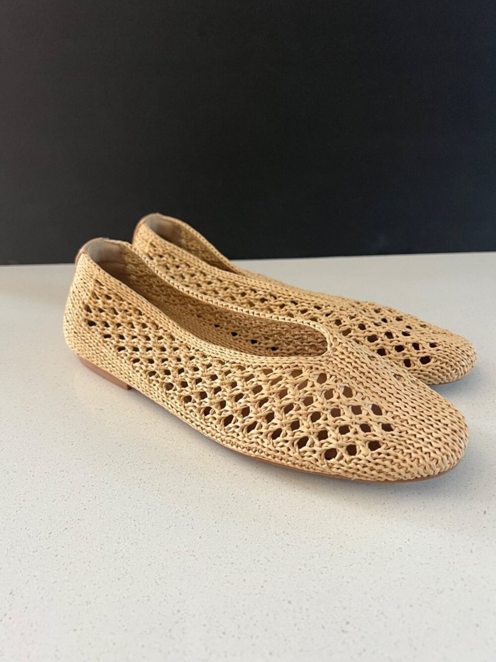 NORDSTROM RACK Monroe natural Weave Flats size 8